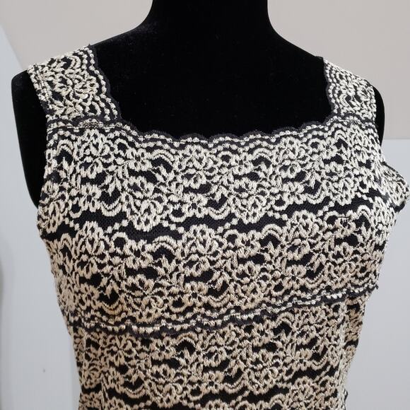 Lea & Nicole Sleeveless Tank Top Lined Career Crochet Mesh Blouse Medium - Picture 6 of 11